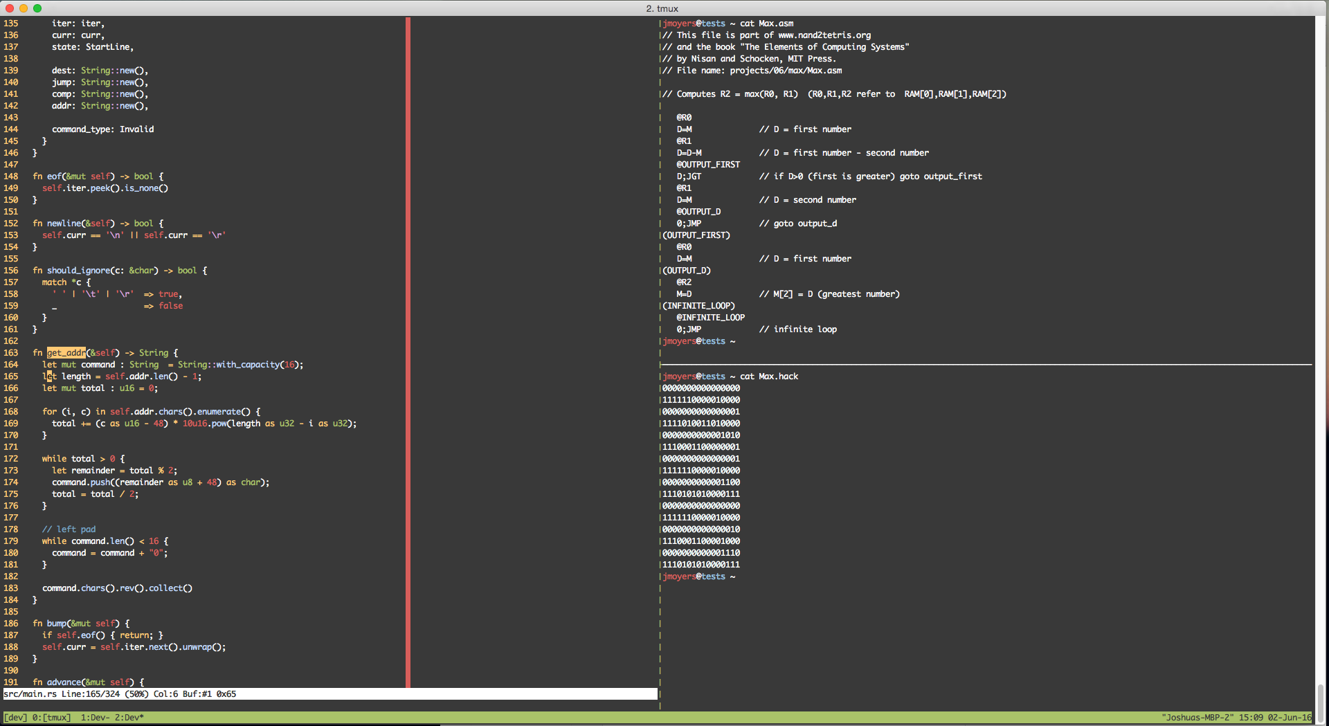 tmux and vim